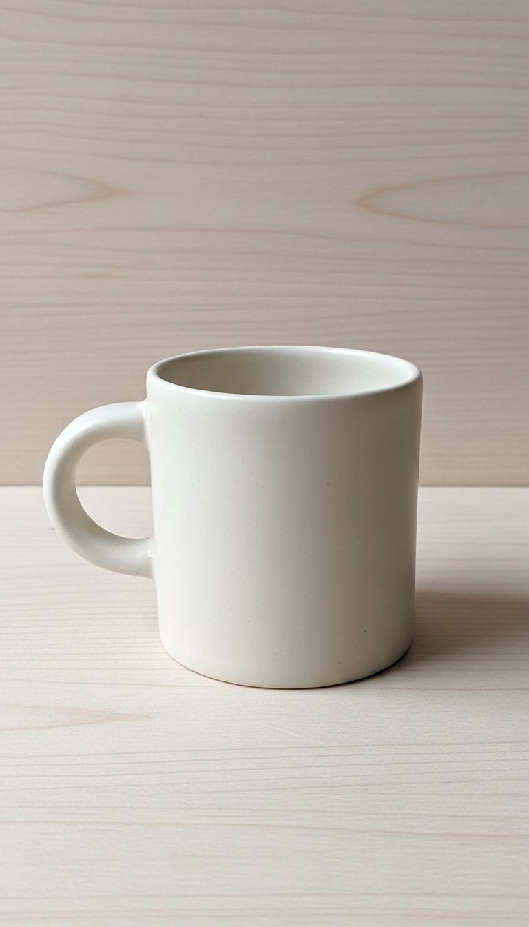 Taza de cerámica blanca