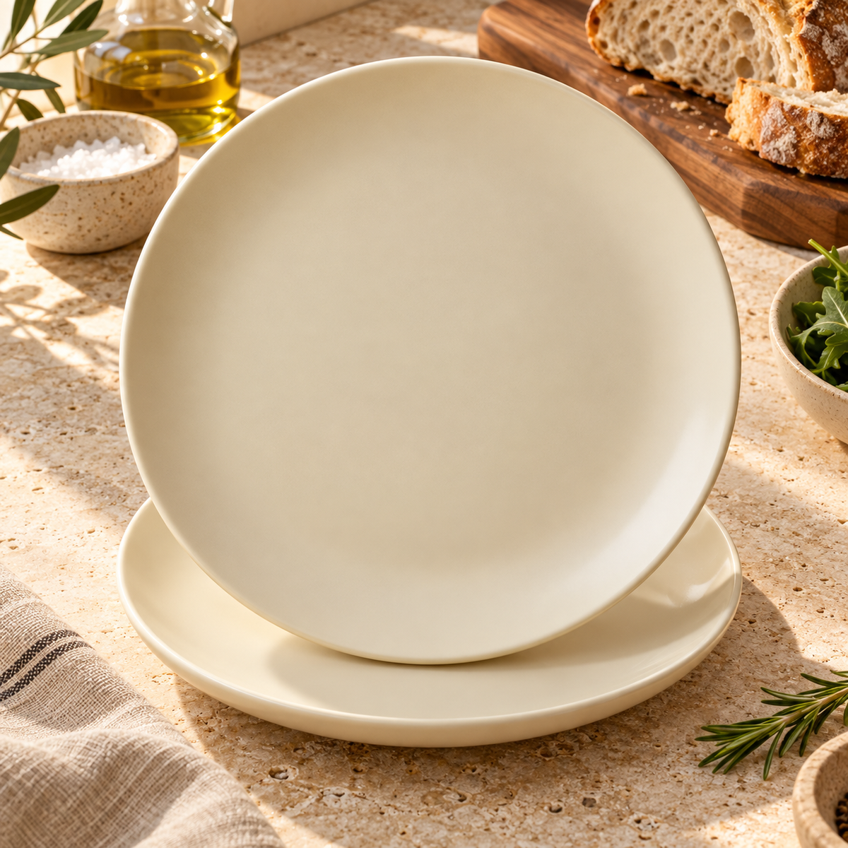 Plato color crema — segunda vista