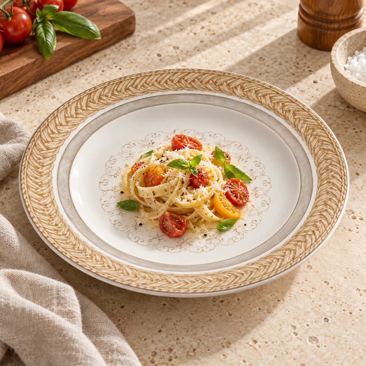 Plato de porcelana clásico