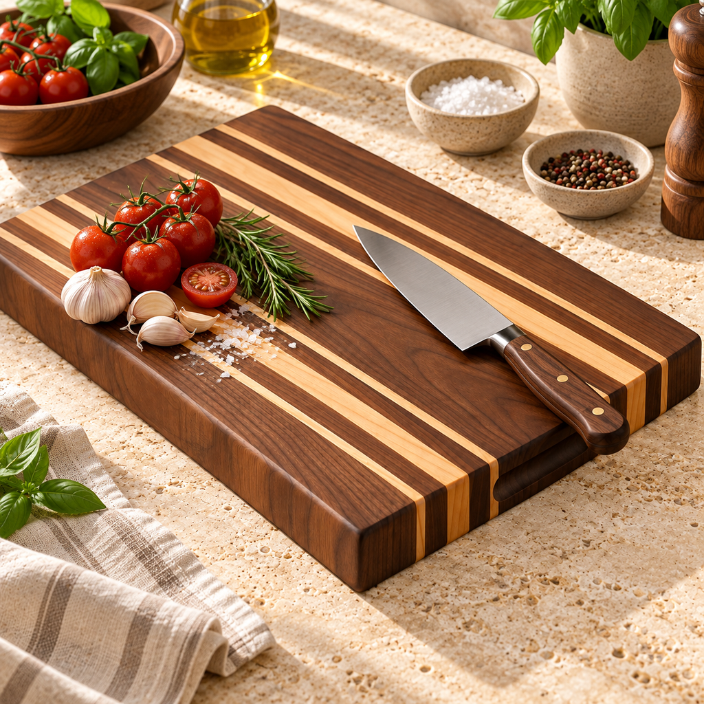 Tabla de corte de madera maciza — segunda vista