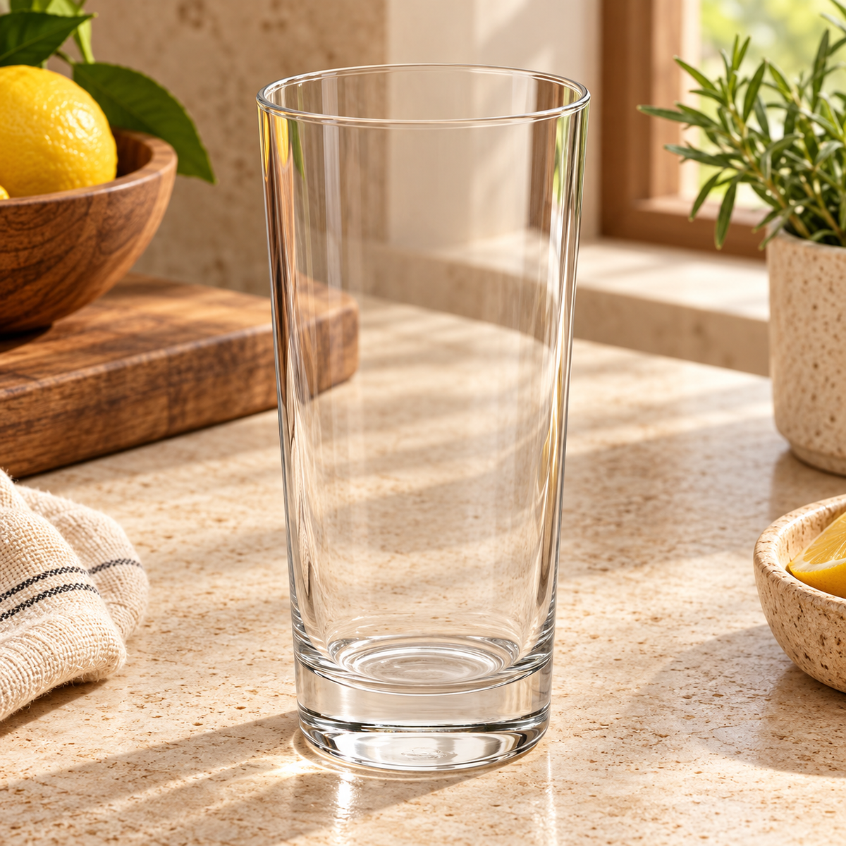 Vaso transparente de vidrio — segunda vista