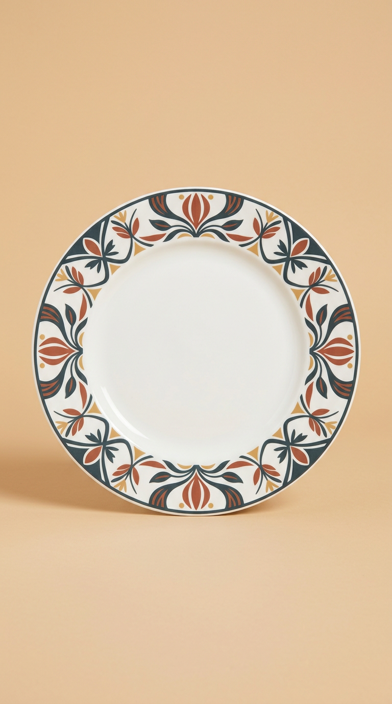 Plato de porcelana de borde amplio