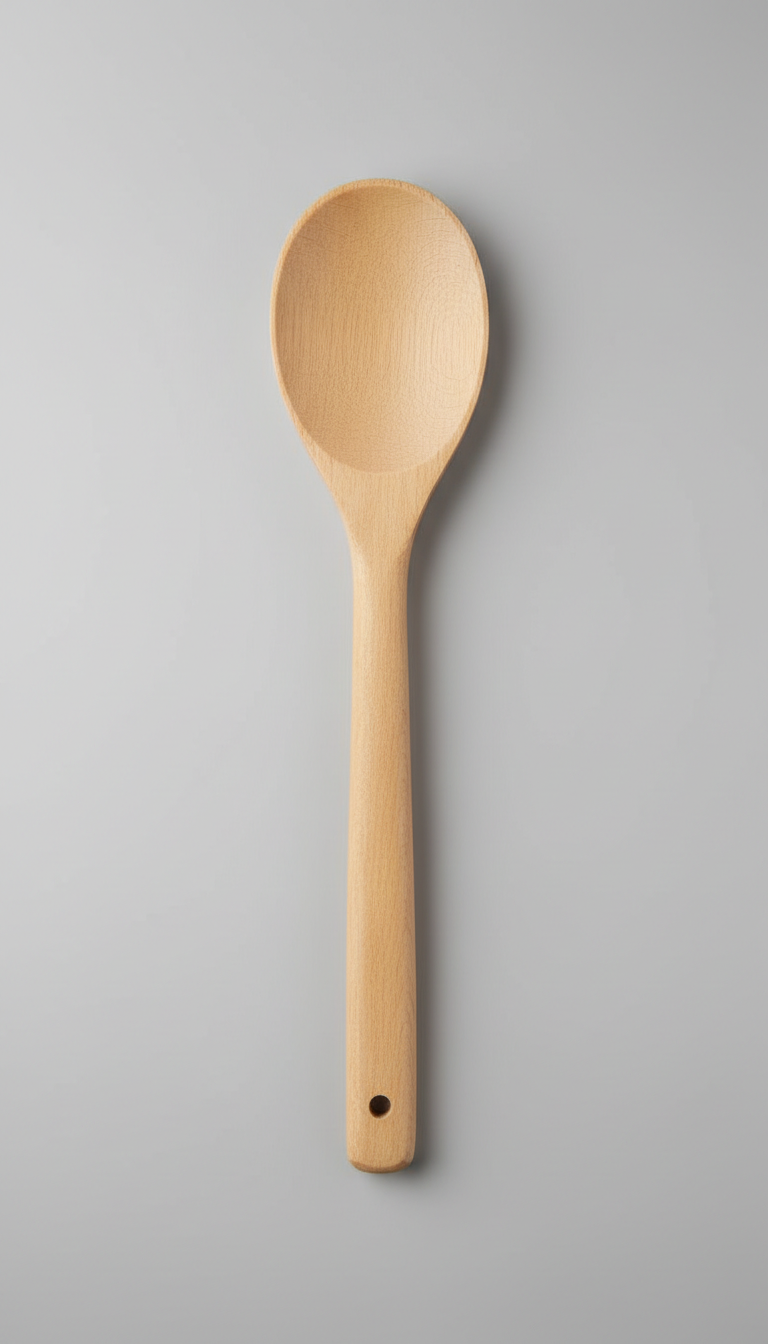 Cuchara de madera de borde redondeado