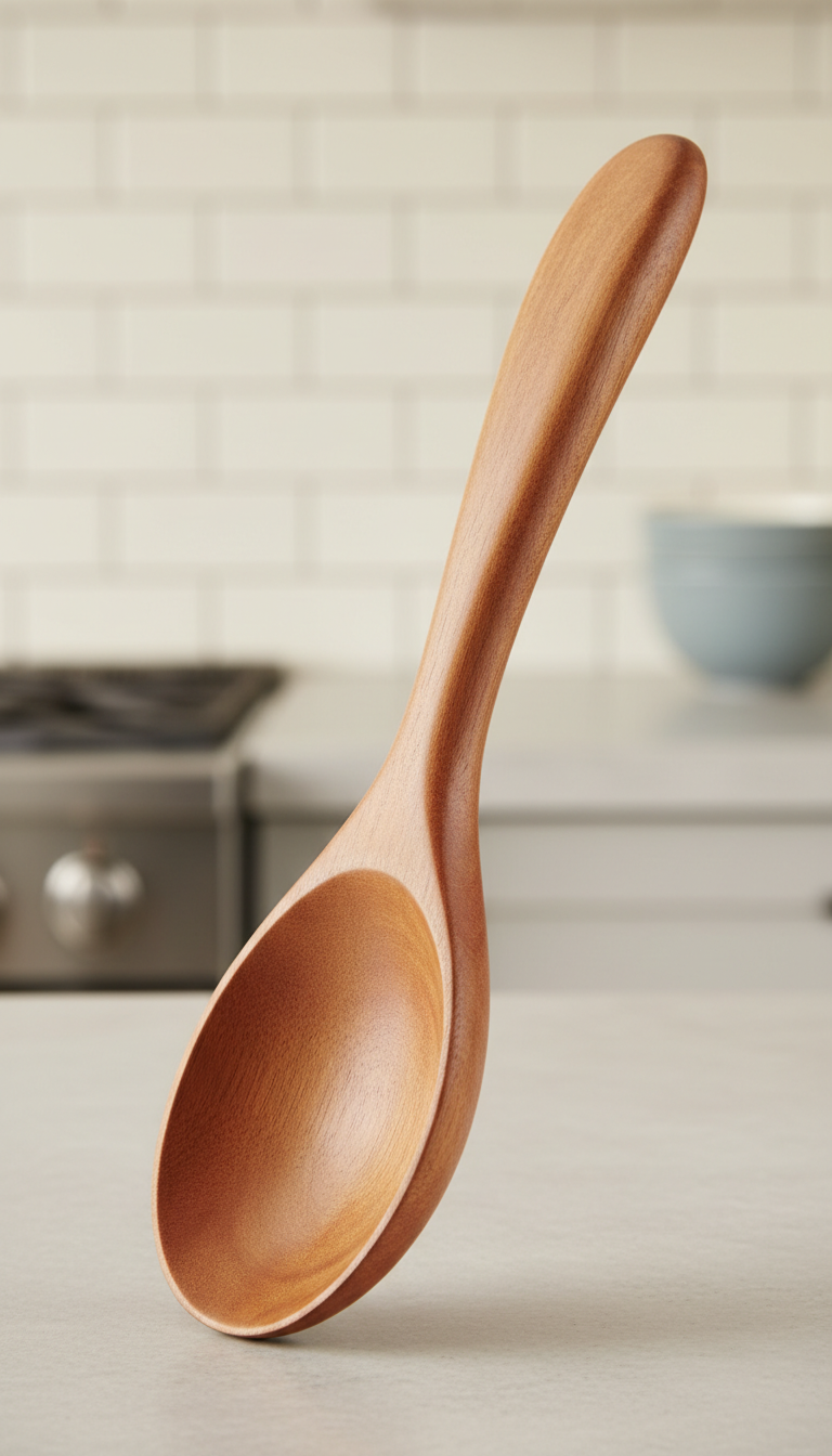 Cuchara de madera ergonómica
