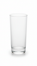Vaso transparente de vidrio